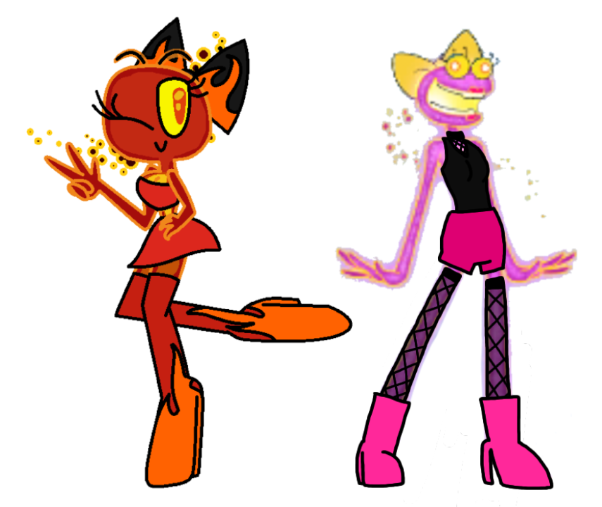 Splosion Chan and Ms. Splosion Man by cookiecatgirl22 on DeviantArt