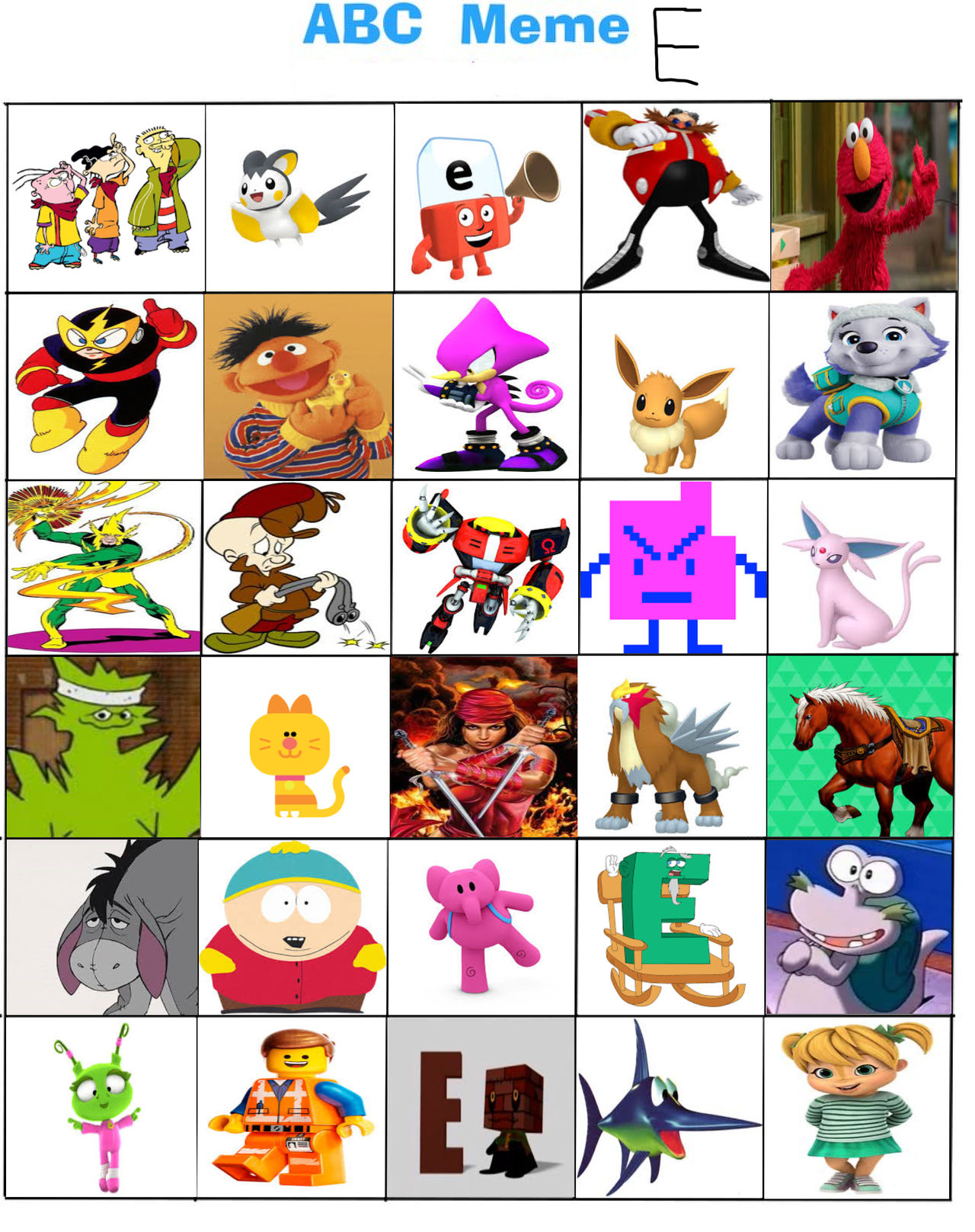 My Favorite E Characters by JelaniandFriends07 on DeviantArt