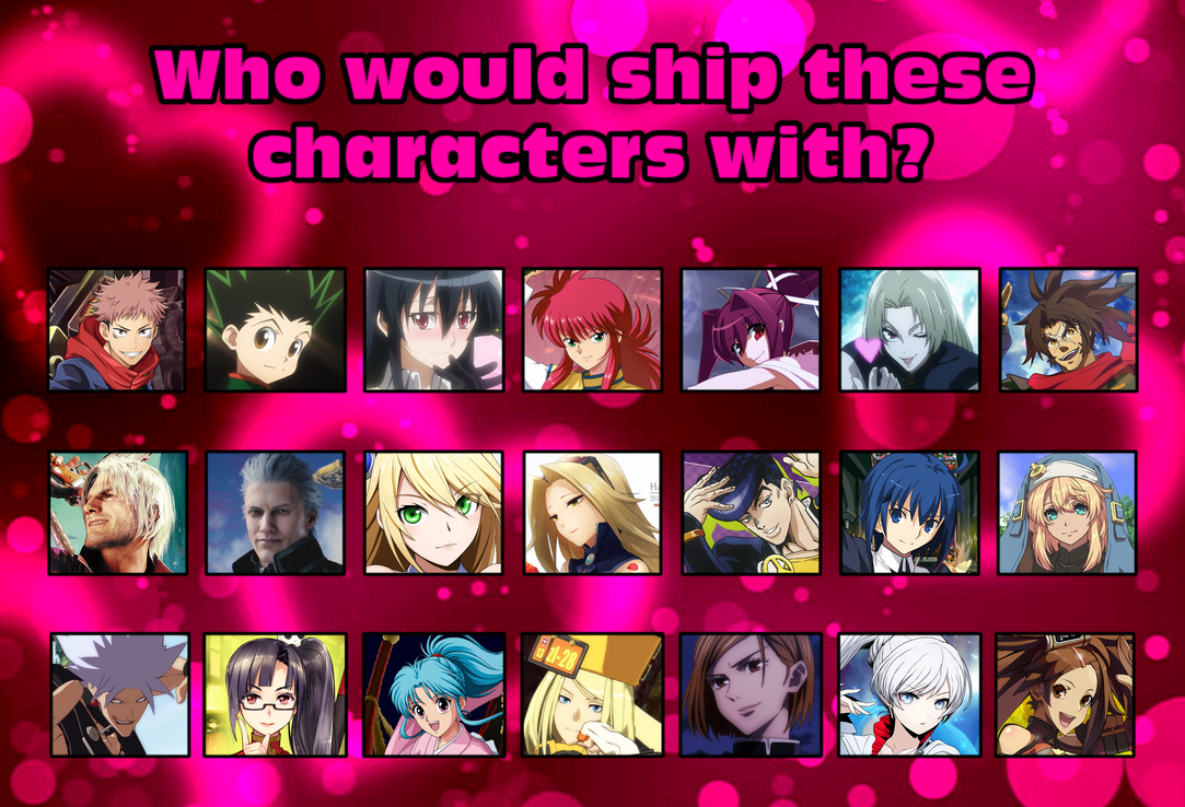 Shipped Characters CoU Who Should Ship These Characters With by KaiserOfGears on DeviantArt