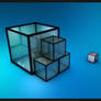 one cube along