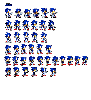 Download Sonic Sprite Sheet PNG Image with No Background 