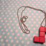 Red Tetris-esque Block Necklace