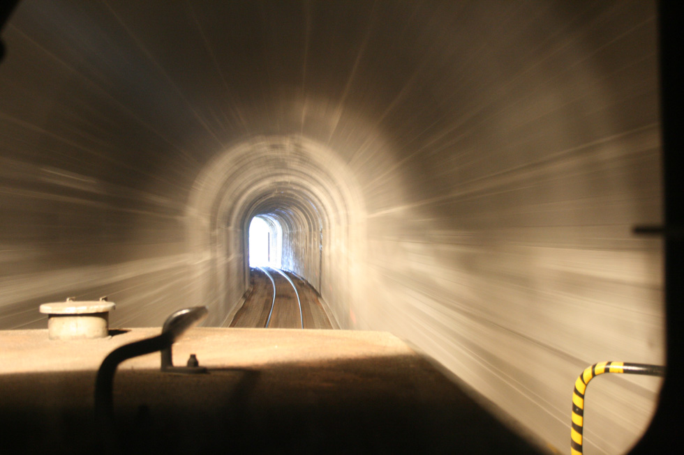 Engineers view in a tunnel