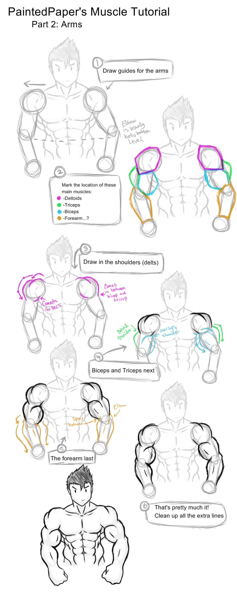 Big Muscles Tutorial - Part 2 by paintedpaper on DeviantArt