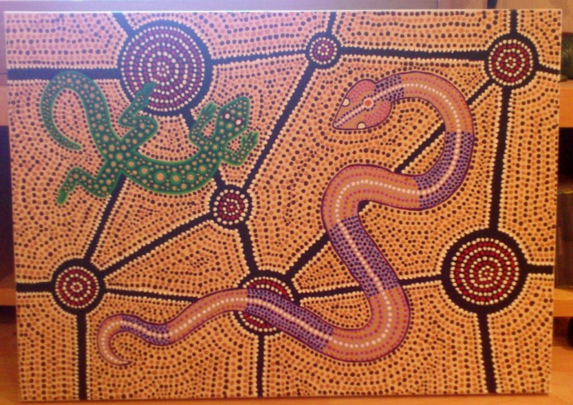 Aboriginal snake and lizard