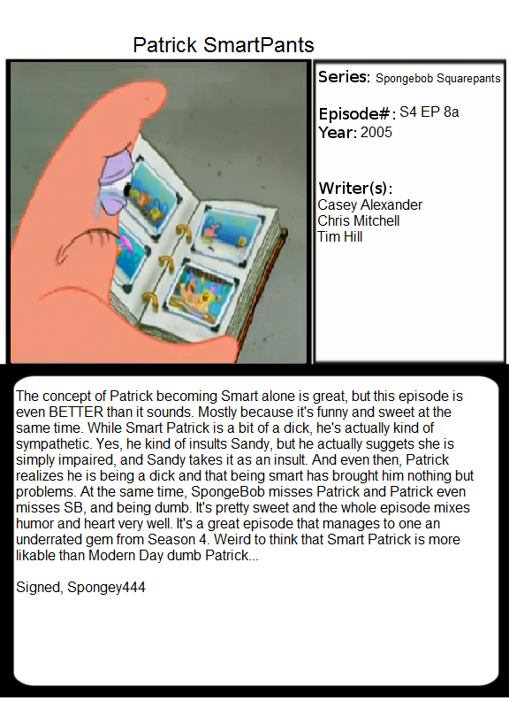 1001 Animations: Patrick SmartPants by Spongey444 on DeviantArt