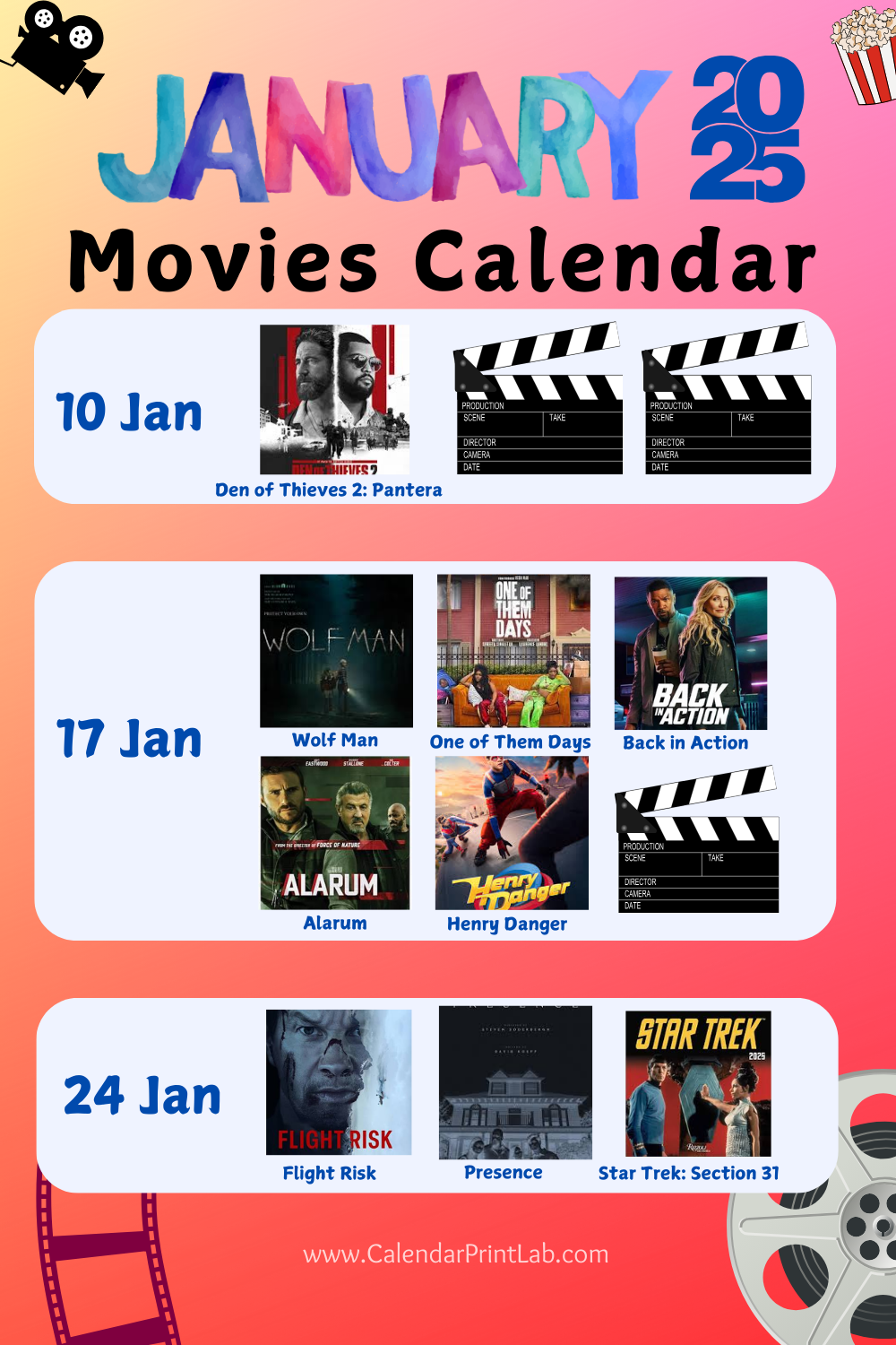 January 2025 Calendar Movies January 2025 Calendar Movies