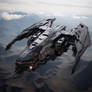 Futuristic Spacecraft winging through the Sky 01
