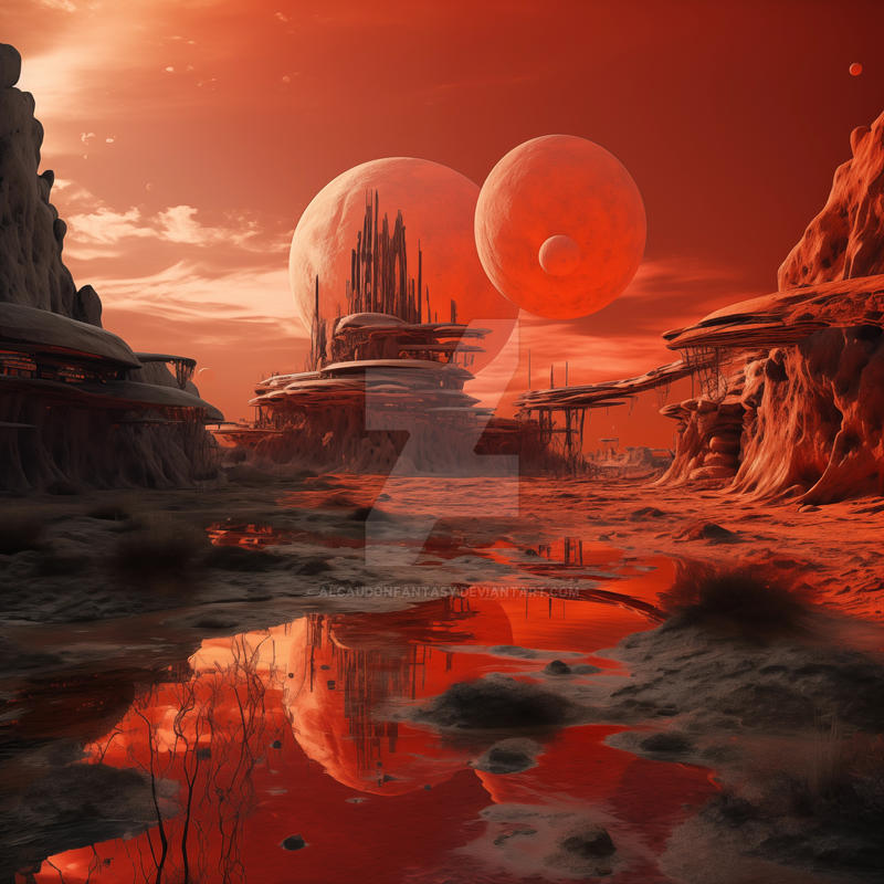 Landscape in alien world 06 by AlcaudonFantasy on DeviantArt