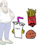 shake, fries, and meat