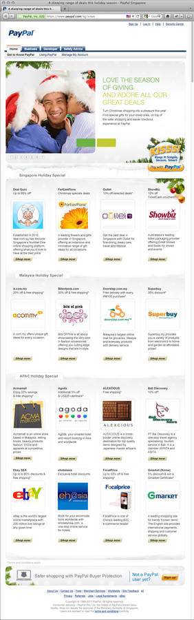 PayPal Xmas 2011 microsite