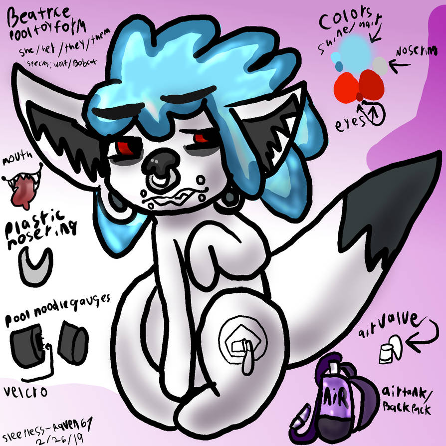 Beatrice Pool Toy Form Refrence Sheet by Sleepless-Raven67