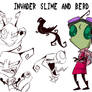 Invader Slime and B.E.R.D concept sketches