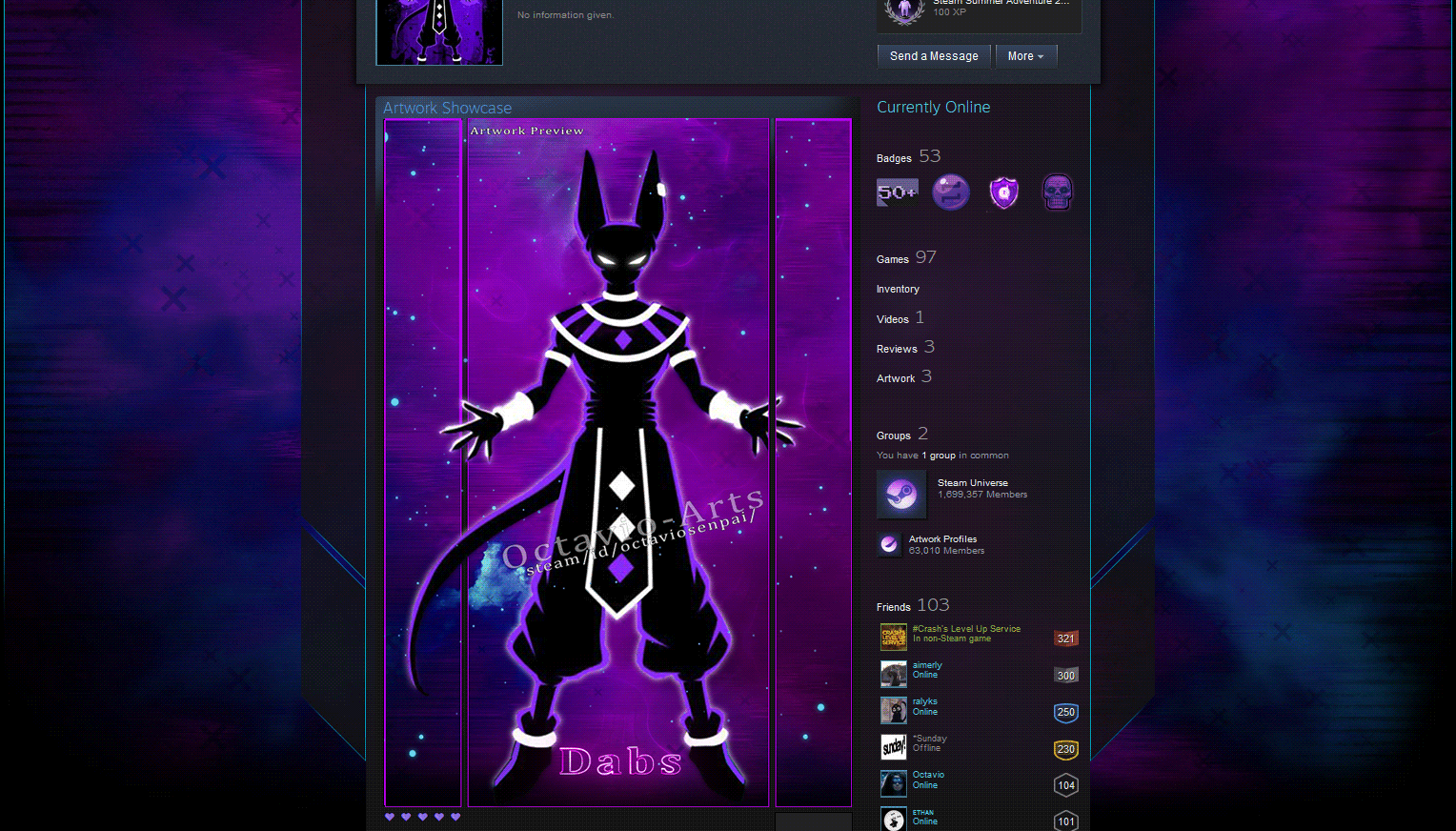 Beerus Custom Steam Artwork Animated Commission By Octavio Arts On Deviantart