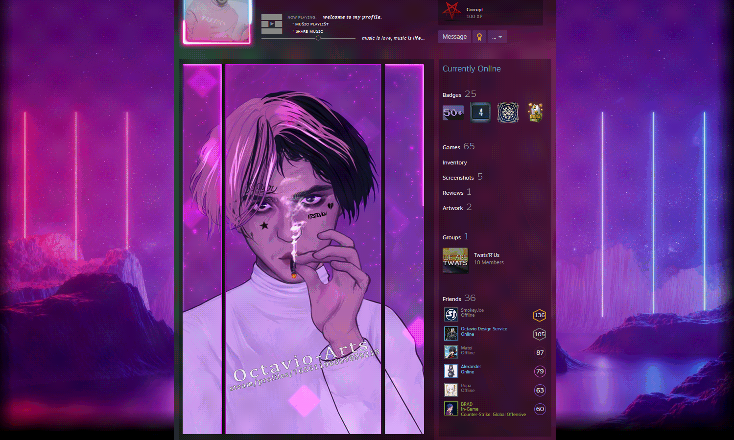 Lil Peep Animated 2 Steam Artwork Showcase by Octavio Arts on