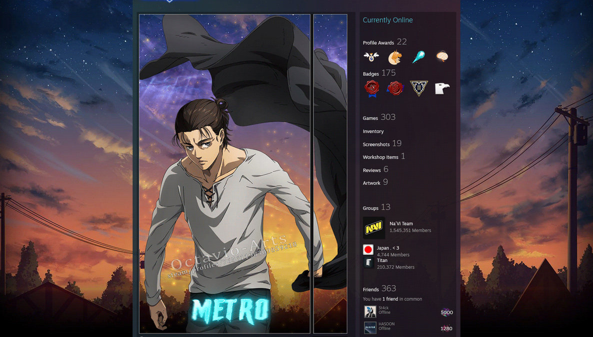Steam Artwork Design-Eren Yeager Animated by Octavio-Arts on DeviantArt