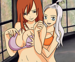 Erza and Mira in sexy poses