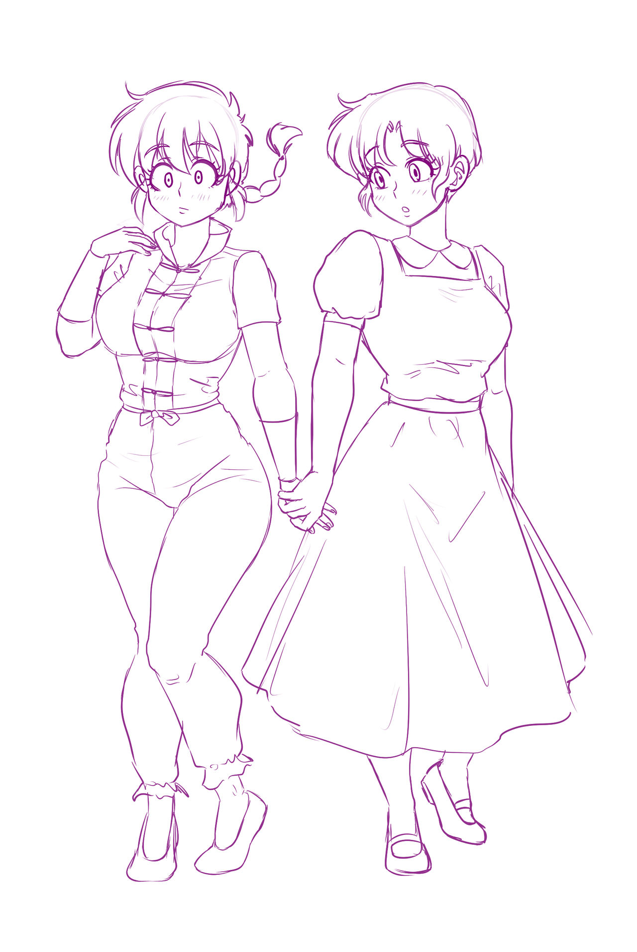 Akane Drawing Ranma Ranma and akane holding hands Sketch by Rezuban on DeviantArt