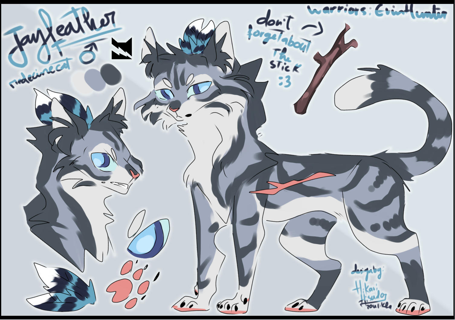 Jayfeather  Warrior Cats Design by Hikari-Hisudo on DeviantArt