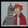 Fry and Bender - Cross stitch