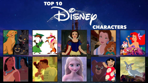 my top ten fav Disney characters meme