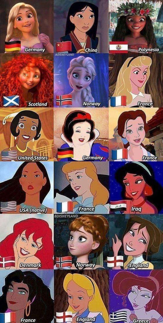 Princess All Countries Disney princesses in there countries by aliciamartin851 on DeviantArt