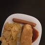 My dinner yesterday hot dogs and chips yummy