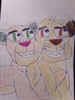 Lion king simba and nala saying please drawing 