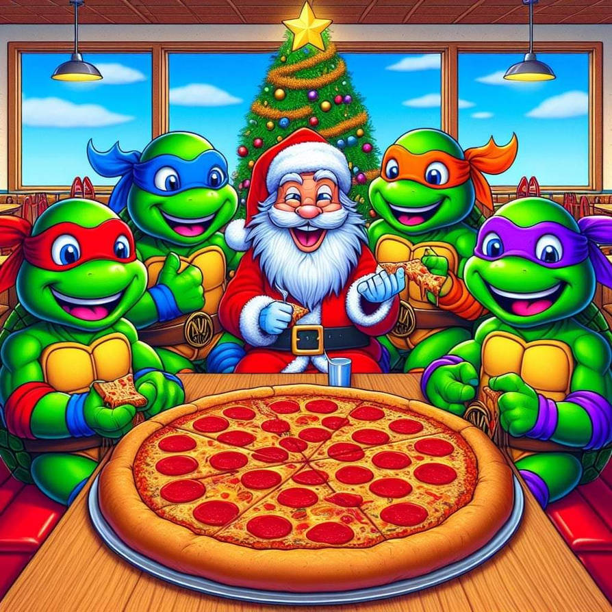 Ninja turtles with Santa by aliciamartin851 on DeviantArt