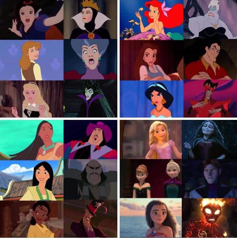 Disney princesses with villains by aliciamartin851 on DeviantArt