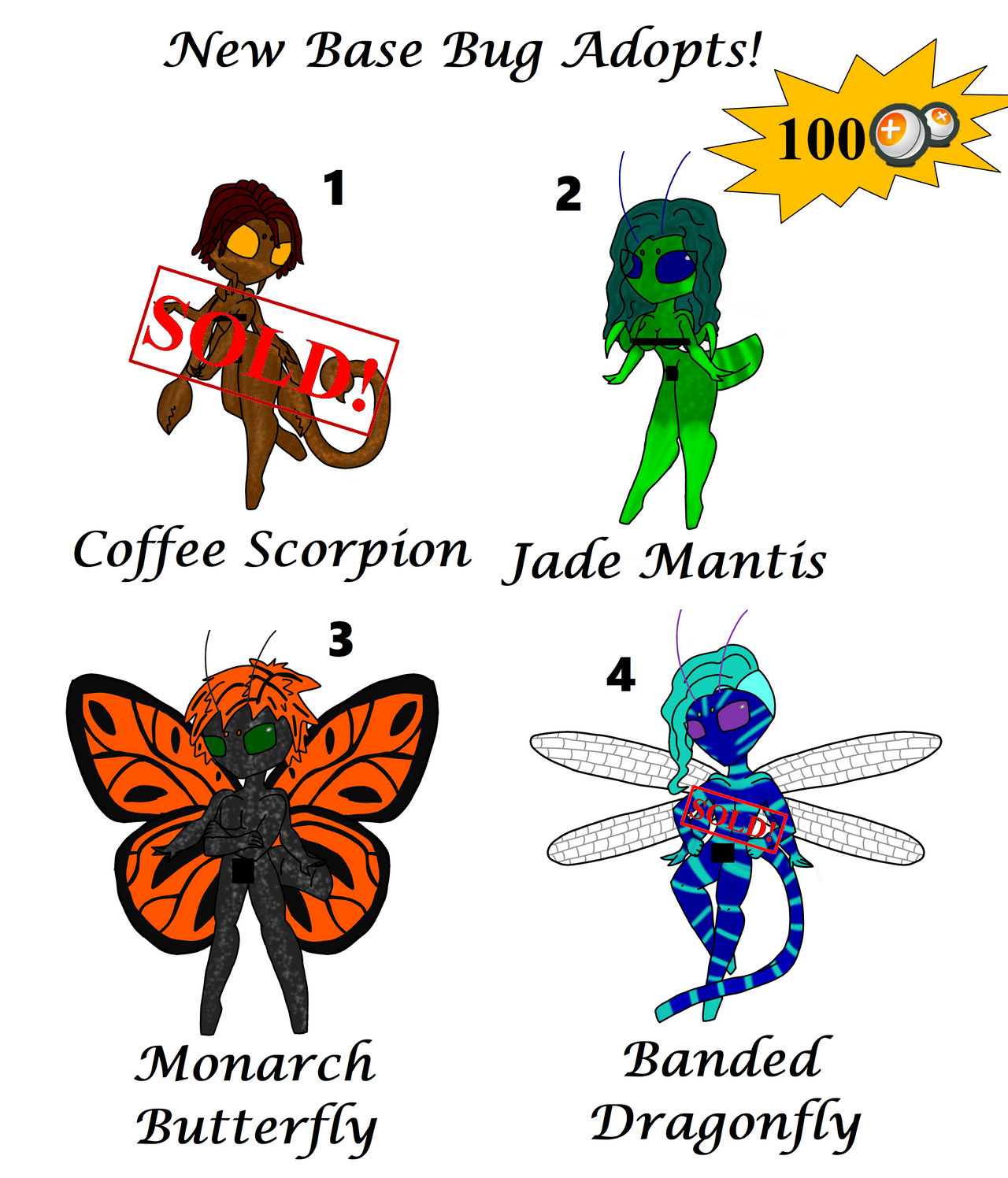 Chibi Bug Bug Fullbody Customs (3) and a Pikmin by Mahasu on DeviantArt