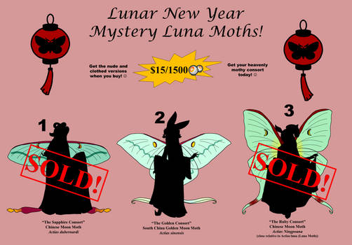 [OPEN] Lunar New Year Mystery Luna Moths!
