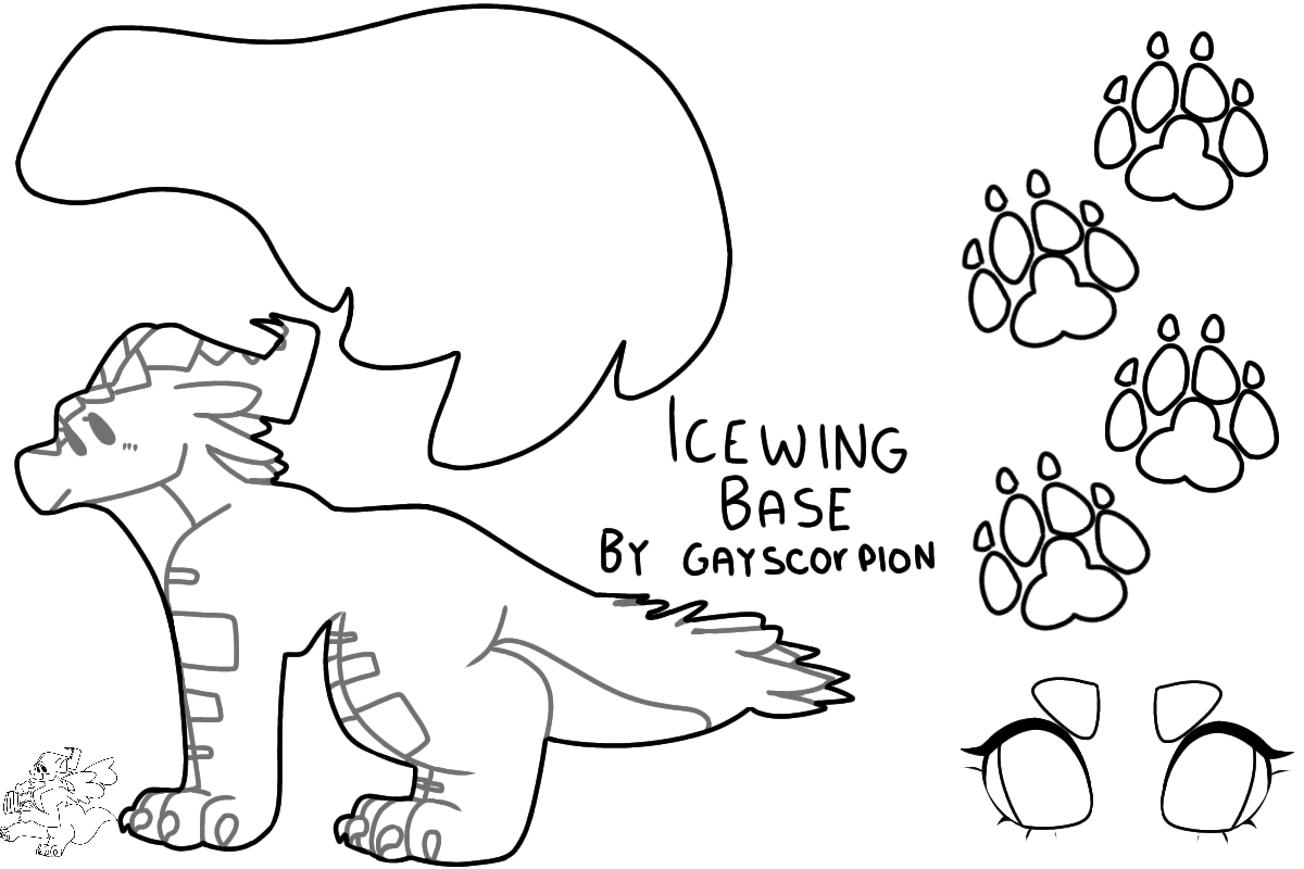 Simple Icewing IceWing Base - (Wings Of Fire) by gayscorpion on DeviantArt