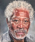 Morgan Freeman Colored Pencil Portrait by DanaMariePortraiture