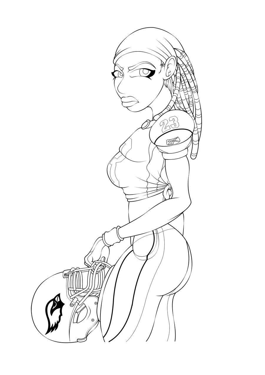 Cardinals Girl Lineart