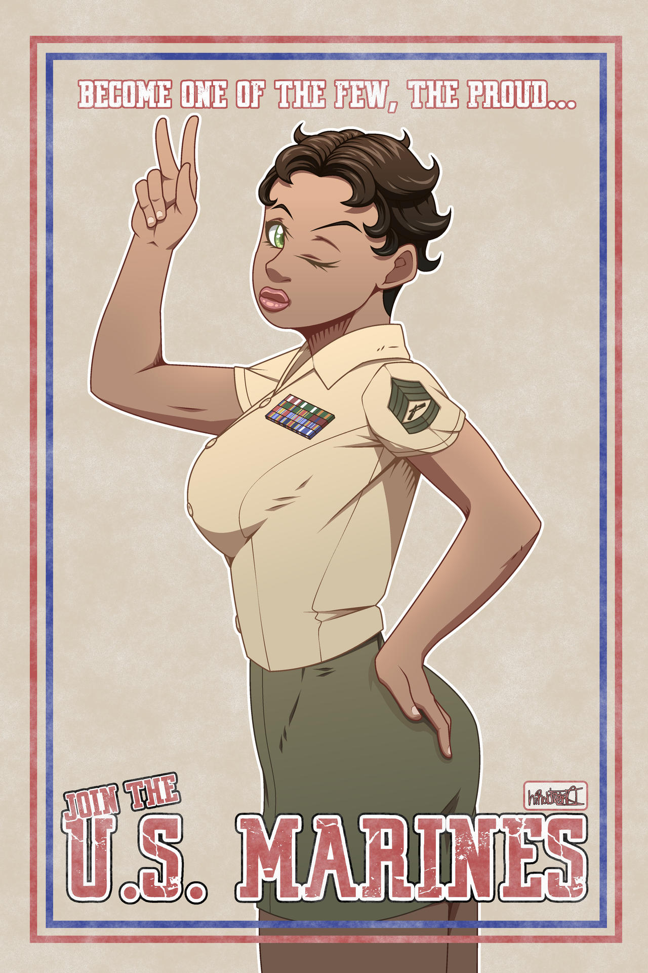 Betty Boop Marine Recruiting Poster