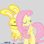 Fluttershy Hugging Cuddles HTF