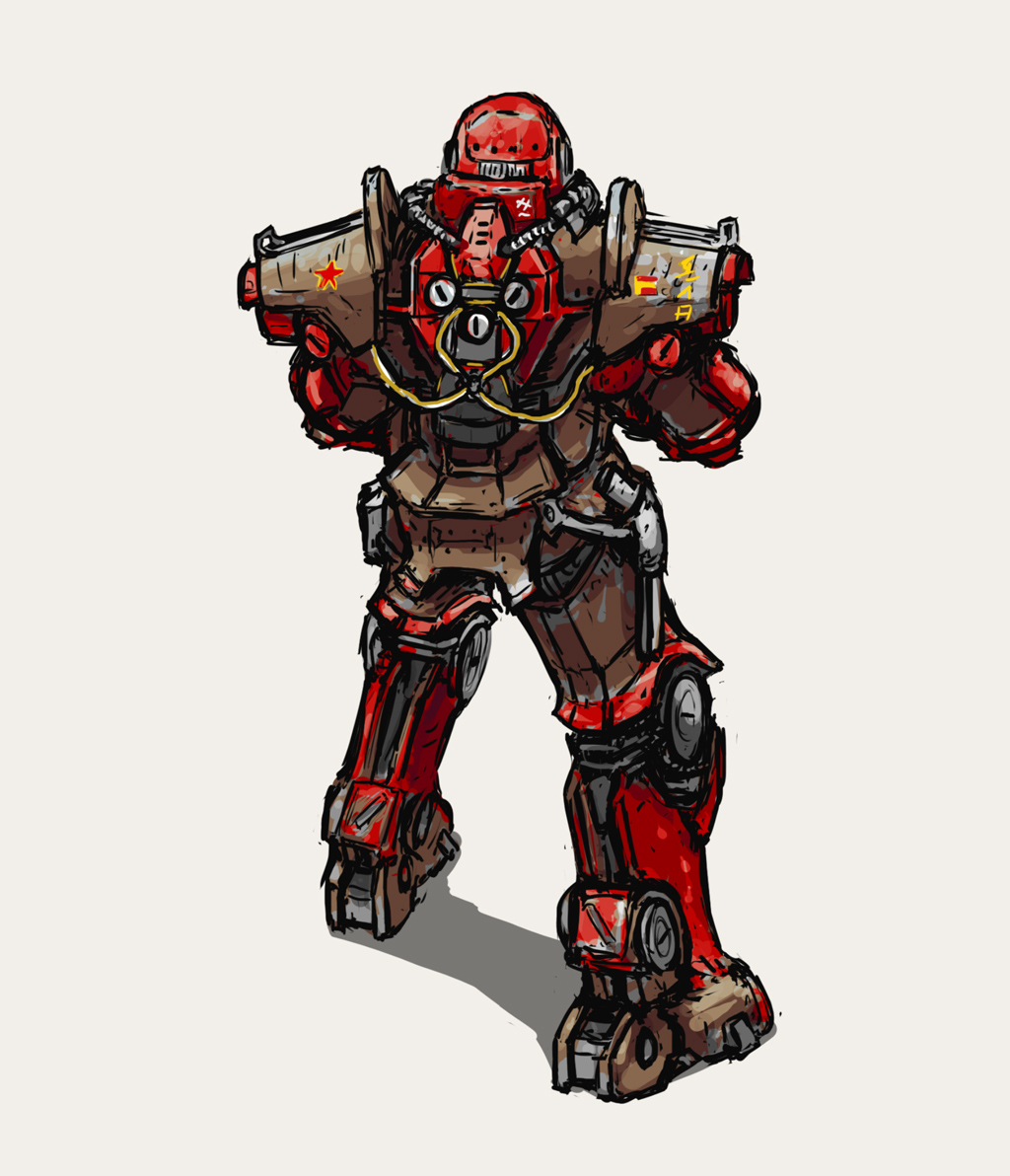 Fallout Chinese Invasion Fallout - Chinese Power Armor concept V2 - Rear by user000000000001 on ...