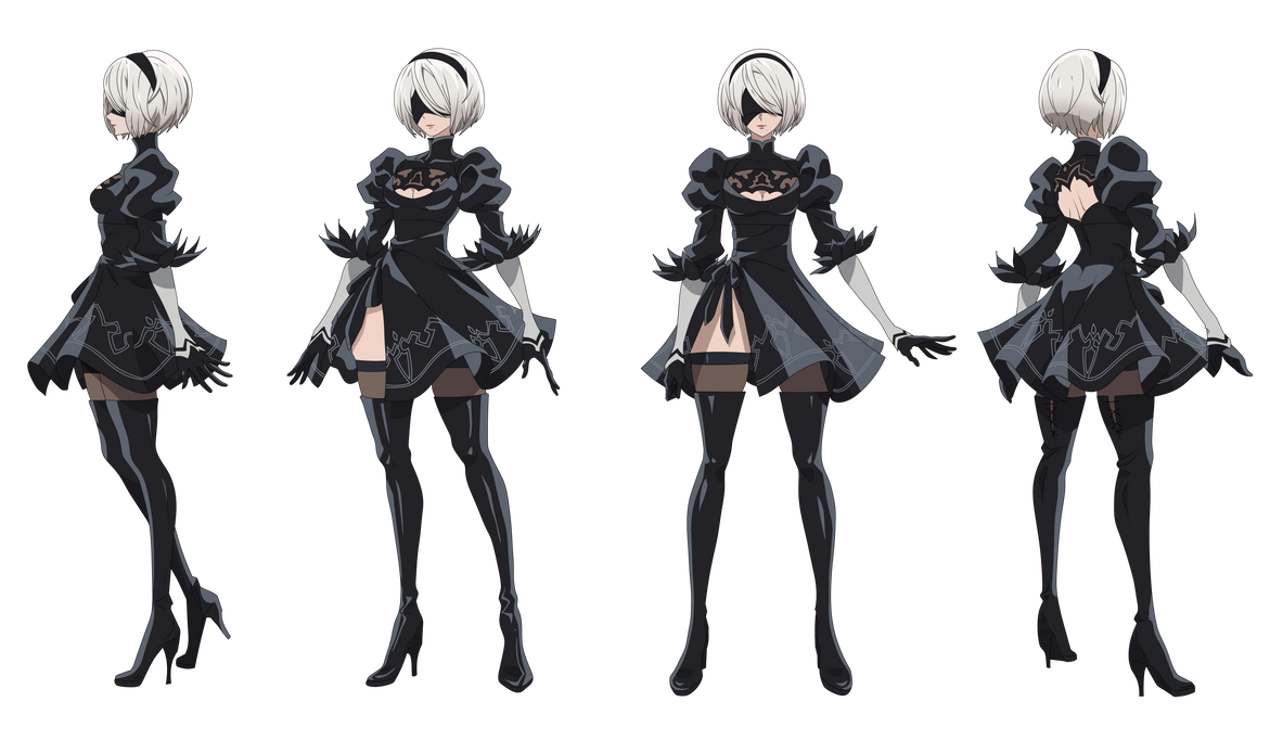 2B Nier Anime Character Design / Sheet PNG by MrFDraw on DeviantArt