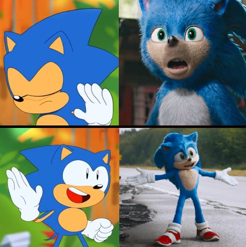 Classic sonic's reaction to the new sonic design by justinpritt16 on ...