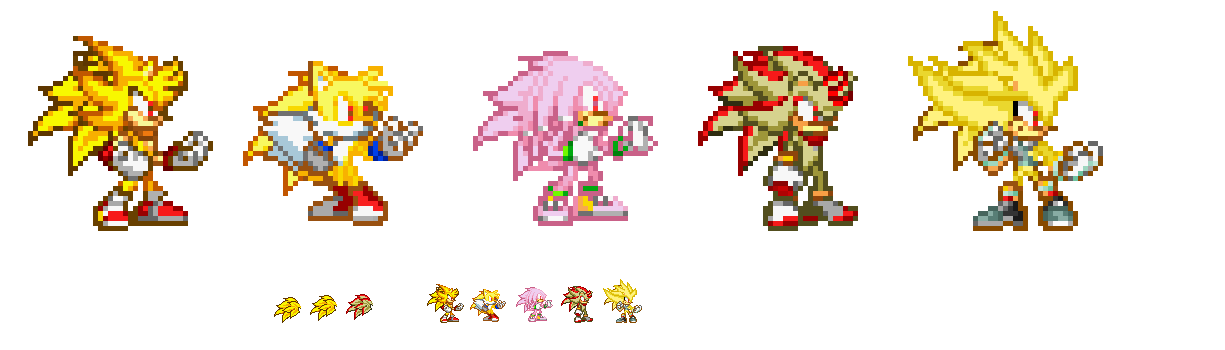 all sonic and shadow and silver Fusion Sprite by Bryan95549 on DeviantArt