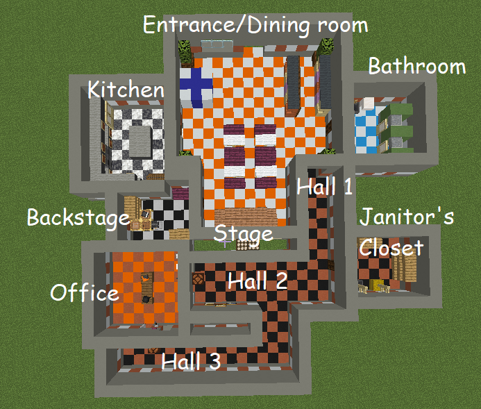Fnaf 4 Minigame Map and Fredbears family diner Minecraft Map