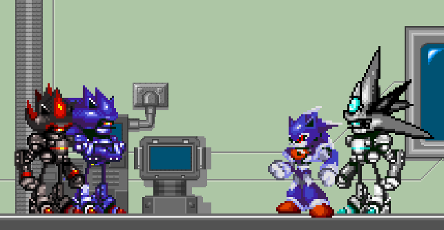 WIP) Mecha Sonic Sprites, But With Gray by BluerSonic on DeviantArt