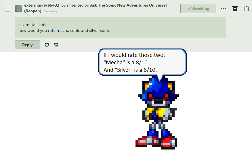 Question about Metal Sonic.