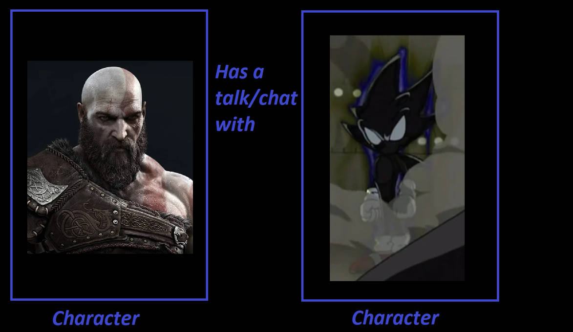 Kratos has a talk with Dark Sonic by justinpritt16 on DeviantArt