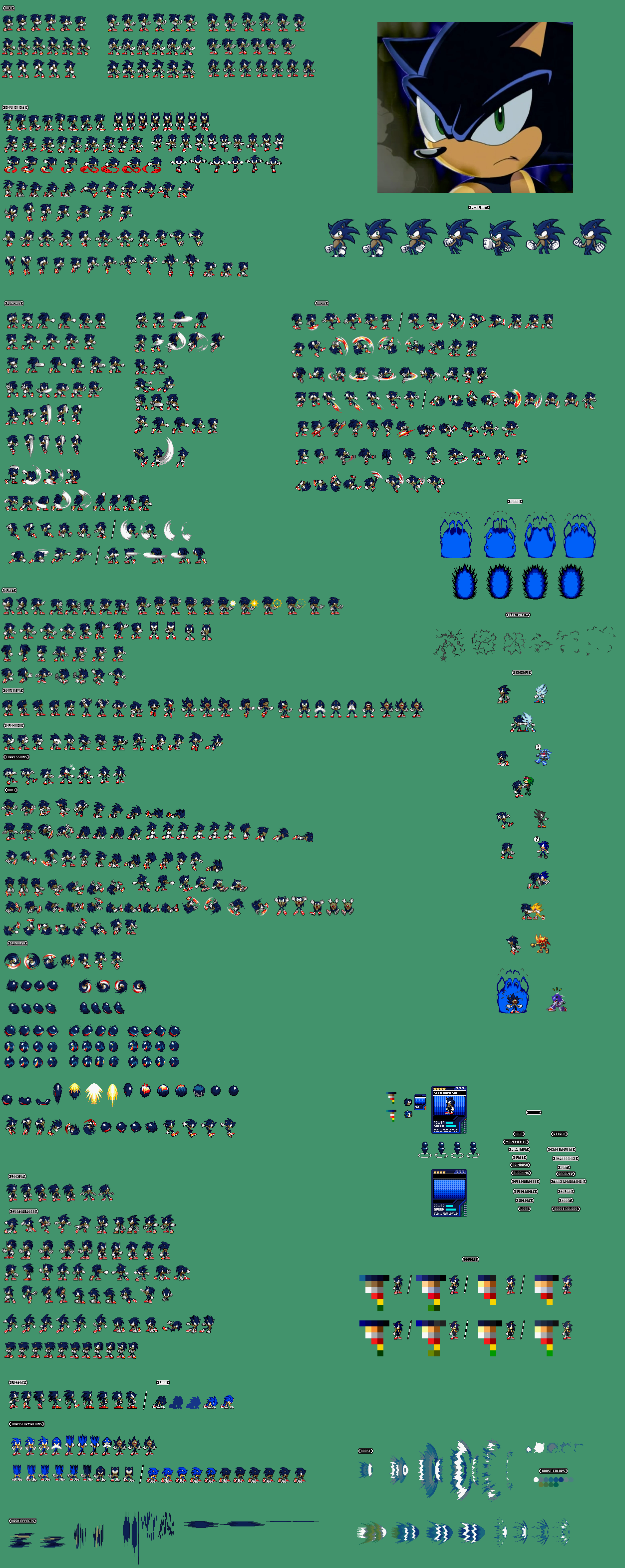 Semi Dark Sonic Sprite Sheet (Revamped) by justinpritt16 on DeviantArt