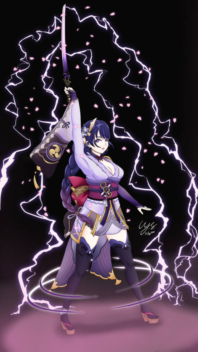 Raiden Shogun Along with Thunder by HearuKyodo on DeviantArt