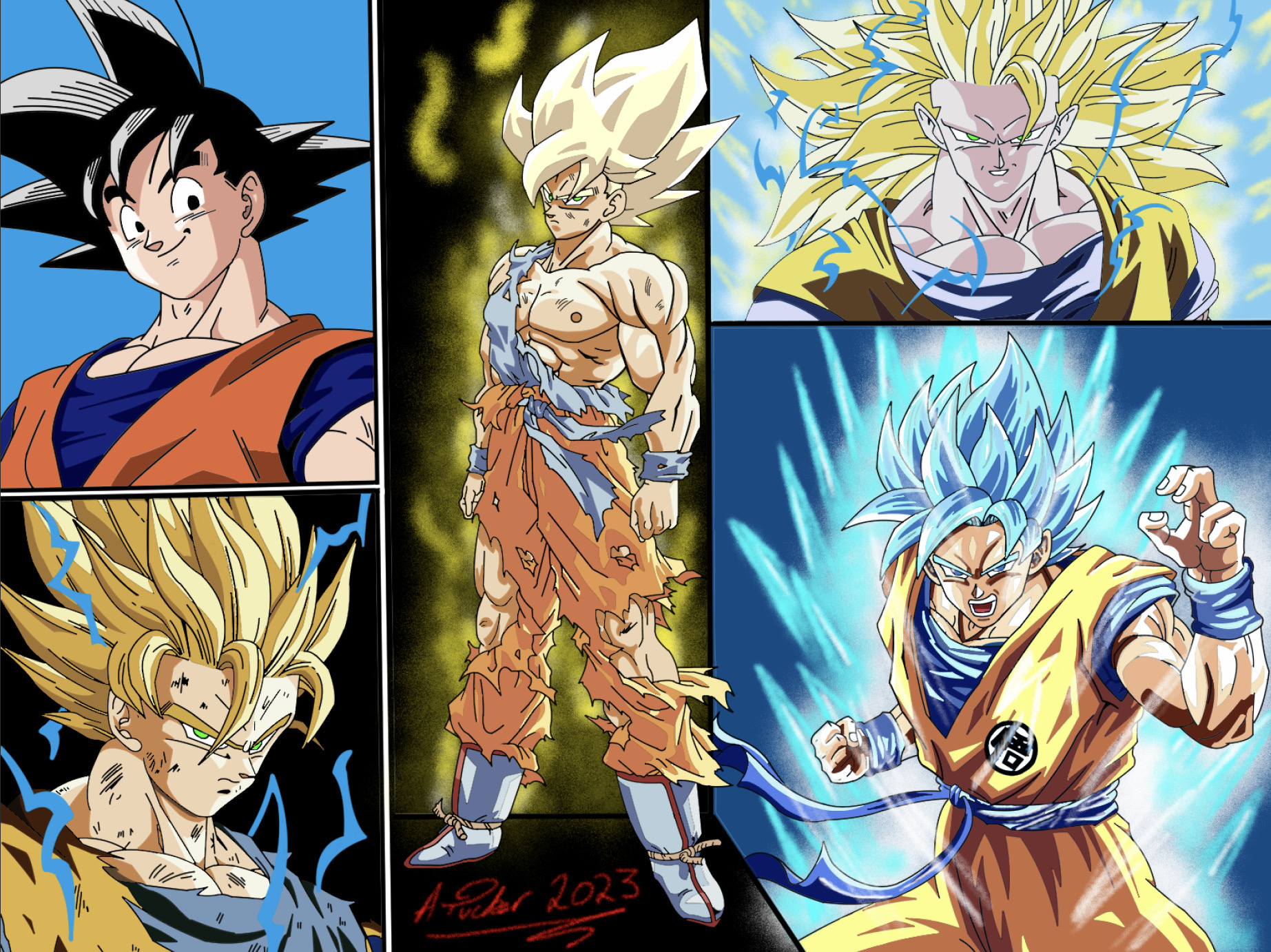 Goku - All Forms, Dragon Ball Super  Dragon ball art goku, Anime dragon  ball goku, Dragon ball painting