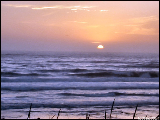 Sun setting at Morro Bay.