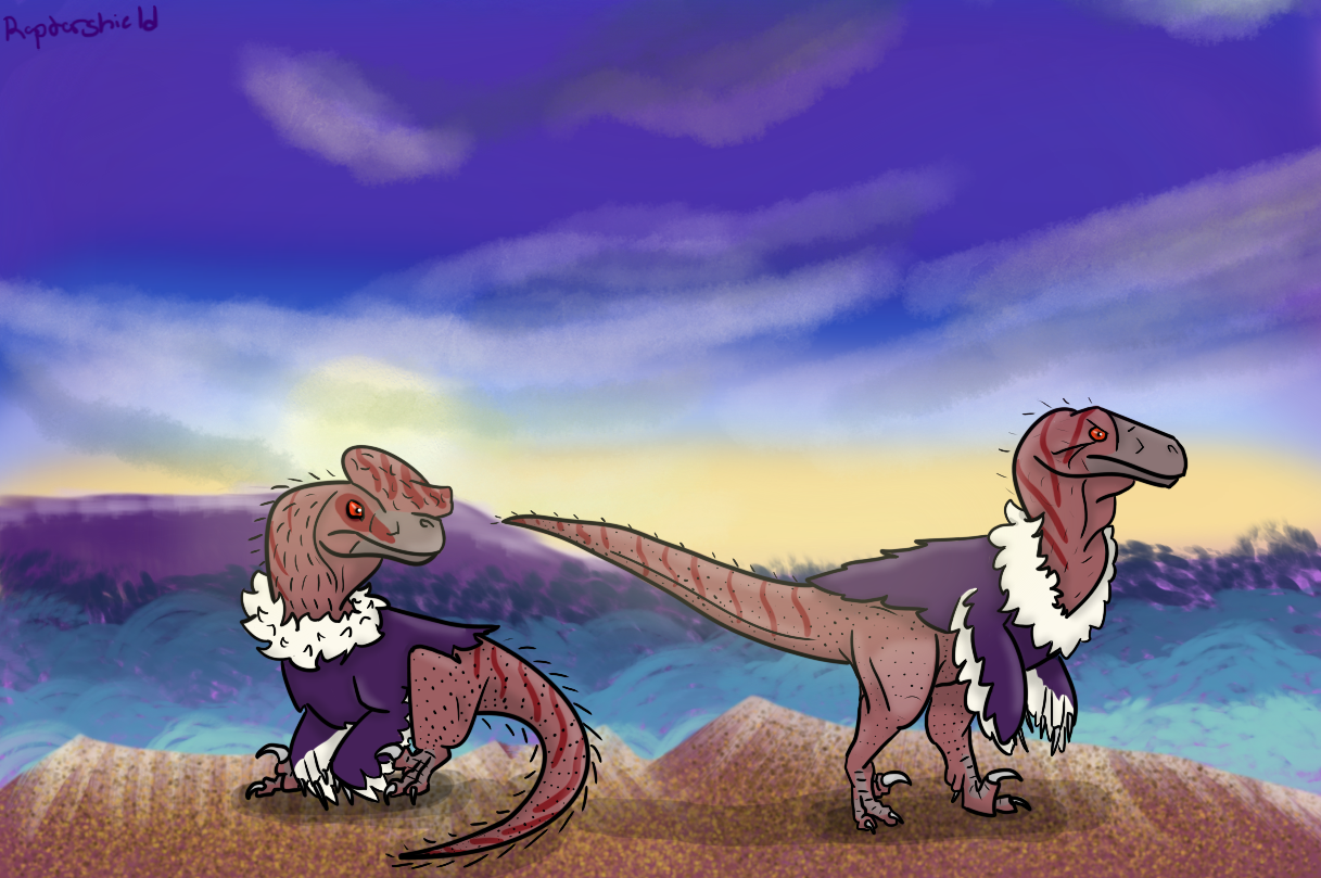 Sunset Raptor Utahraptors at Sunset by riverraptor12 on DeviantArt